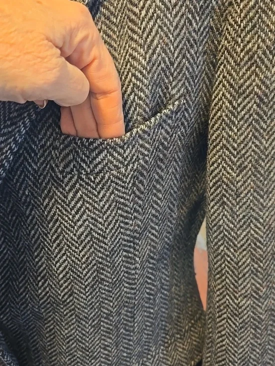 Vintage Union Made Lands End Herringbone Women’s Blazer Jacket Size 12 - Picture 5 of 13